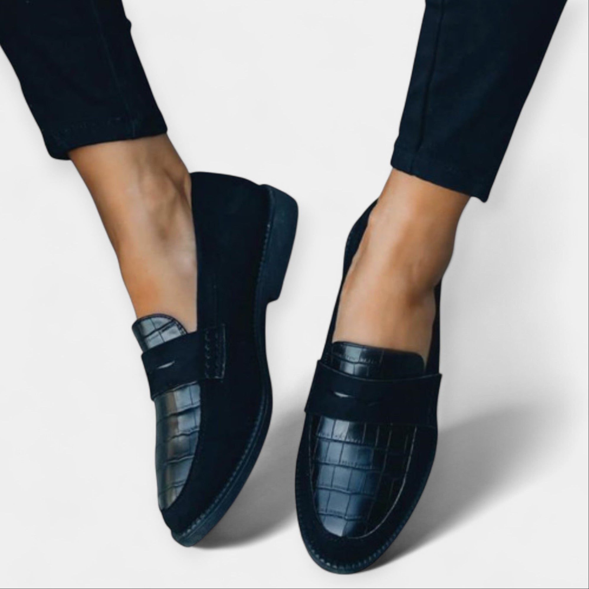 Maren™ | Krokoprægede Loafers