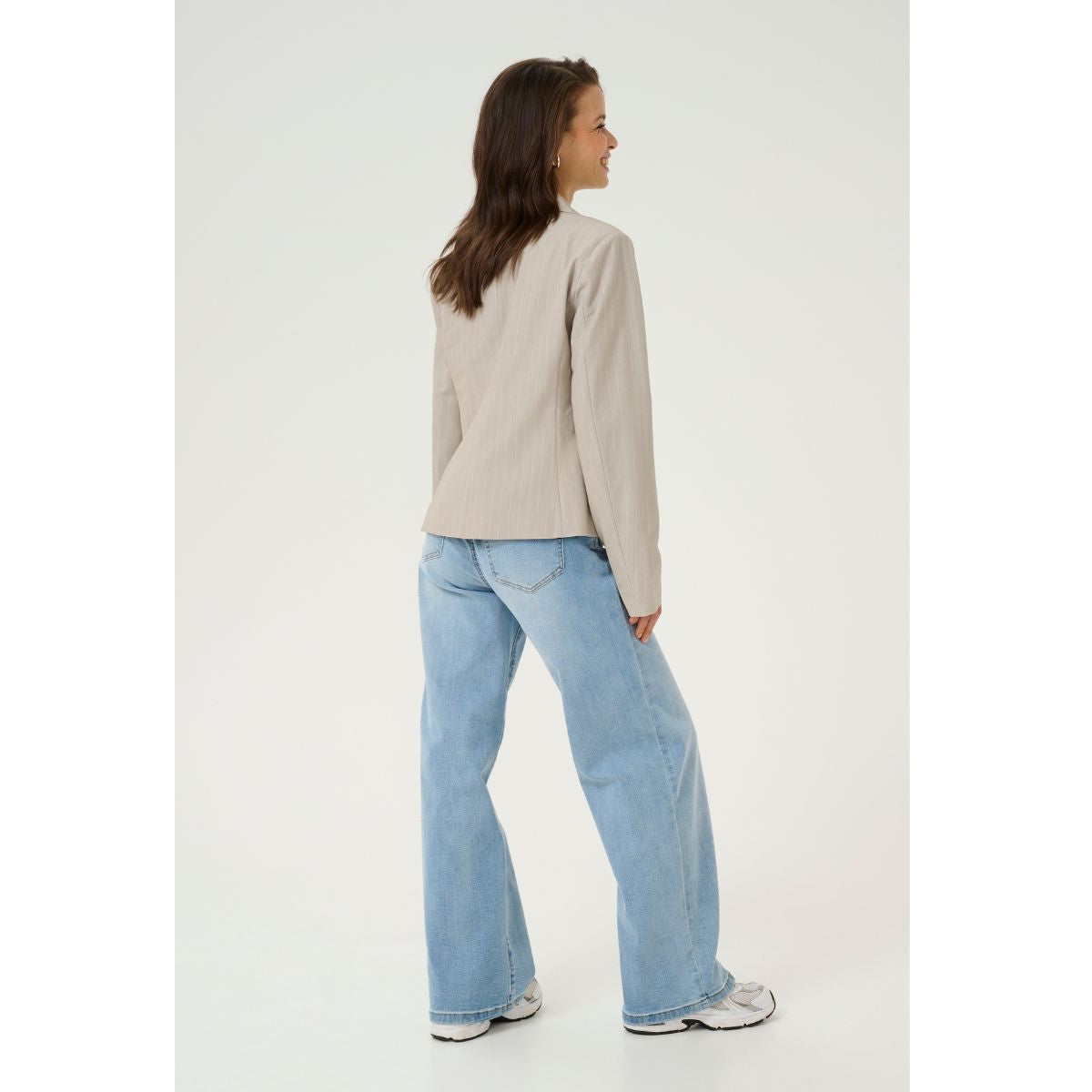 Clara™ | Klassisk Grå Pinstripe Blazer