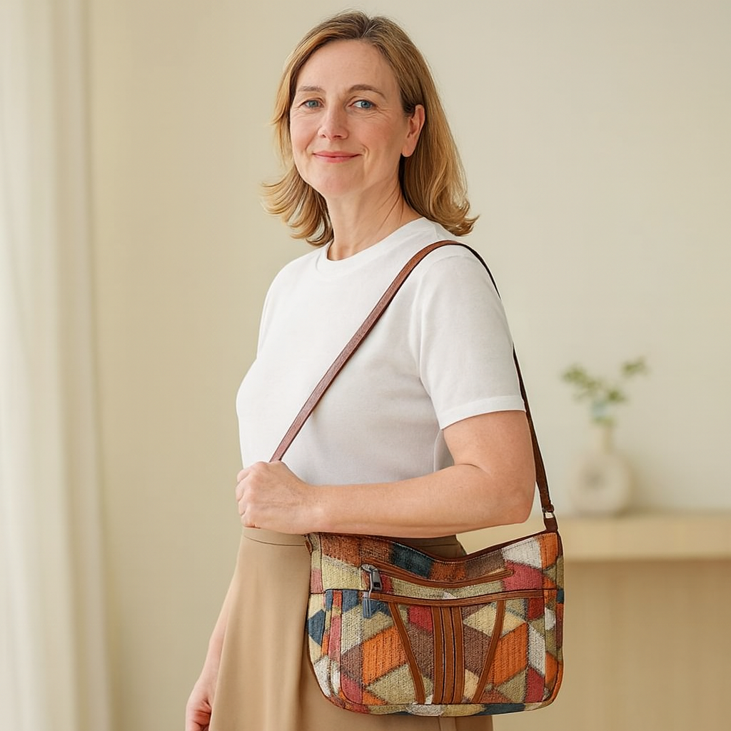 Solara™ - Mosaik mønster læder taske