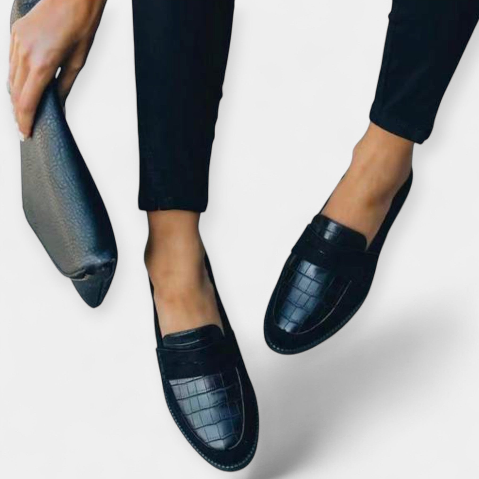 Maren™ | Krokoprægede Loafers