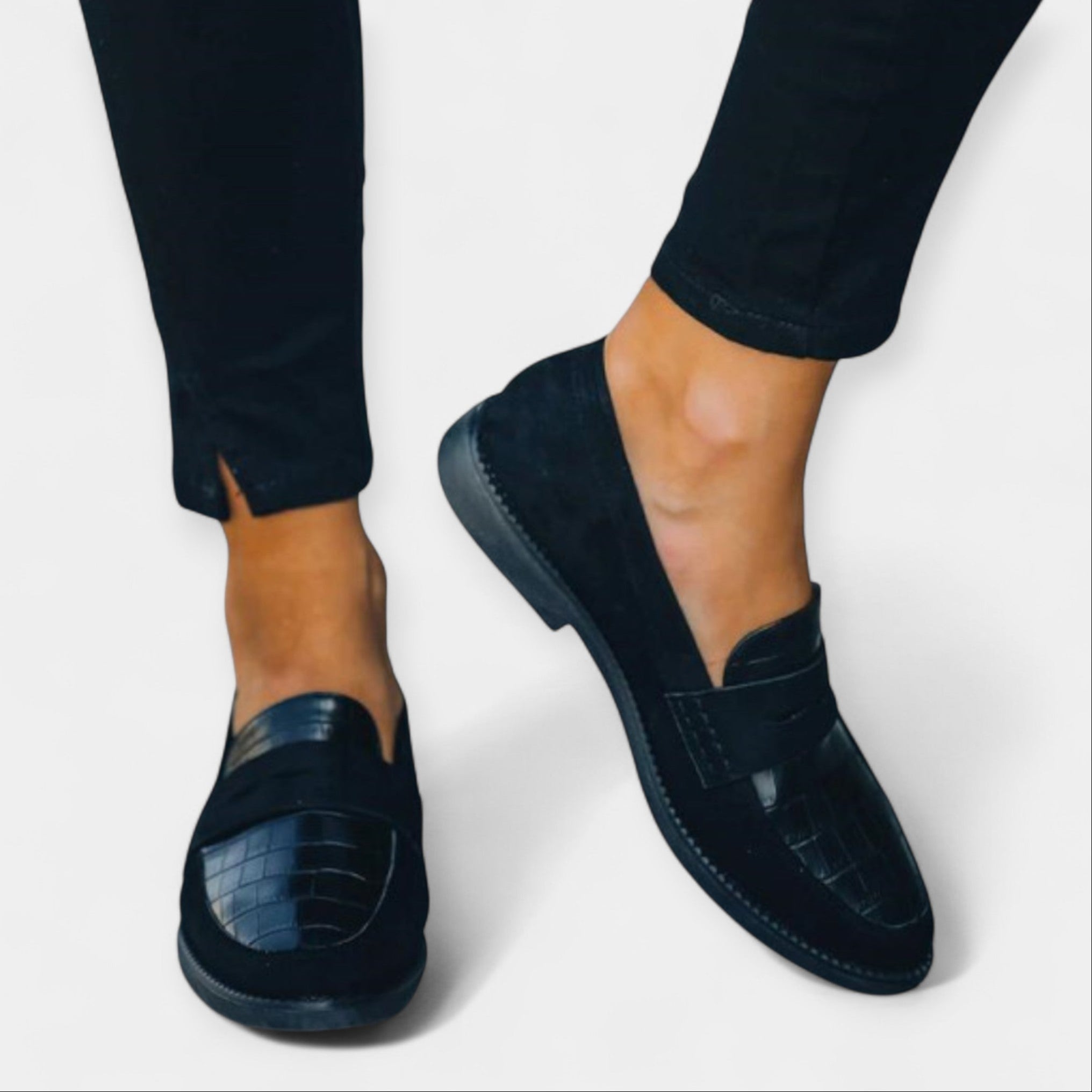 Maren™ | Krokoprægede Loafers