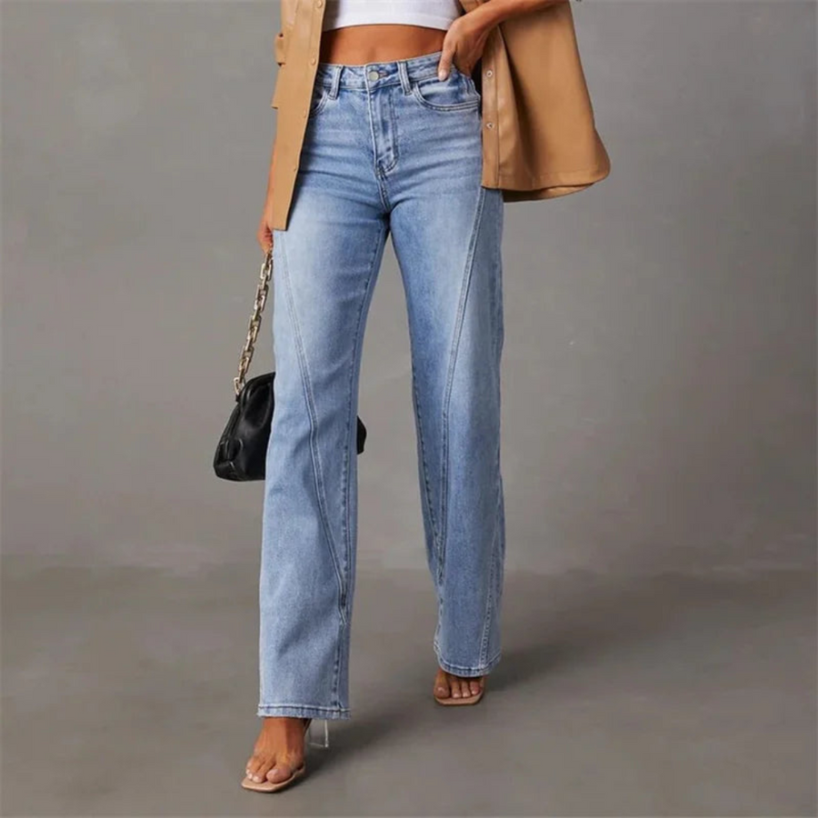 Linde™ | Stilfulde Højtaljede Wide-Leg Jeans