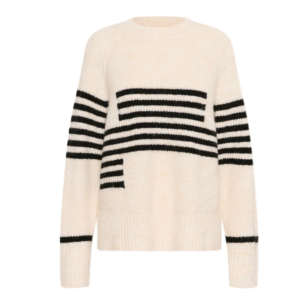 Nicky Stripe Pullover Offwhite/Sort